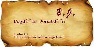 Bogáts Jonatán névjegykártya